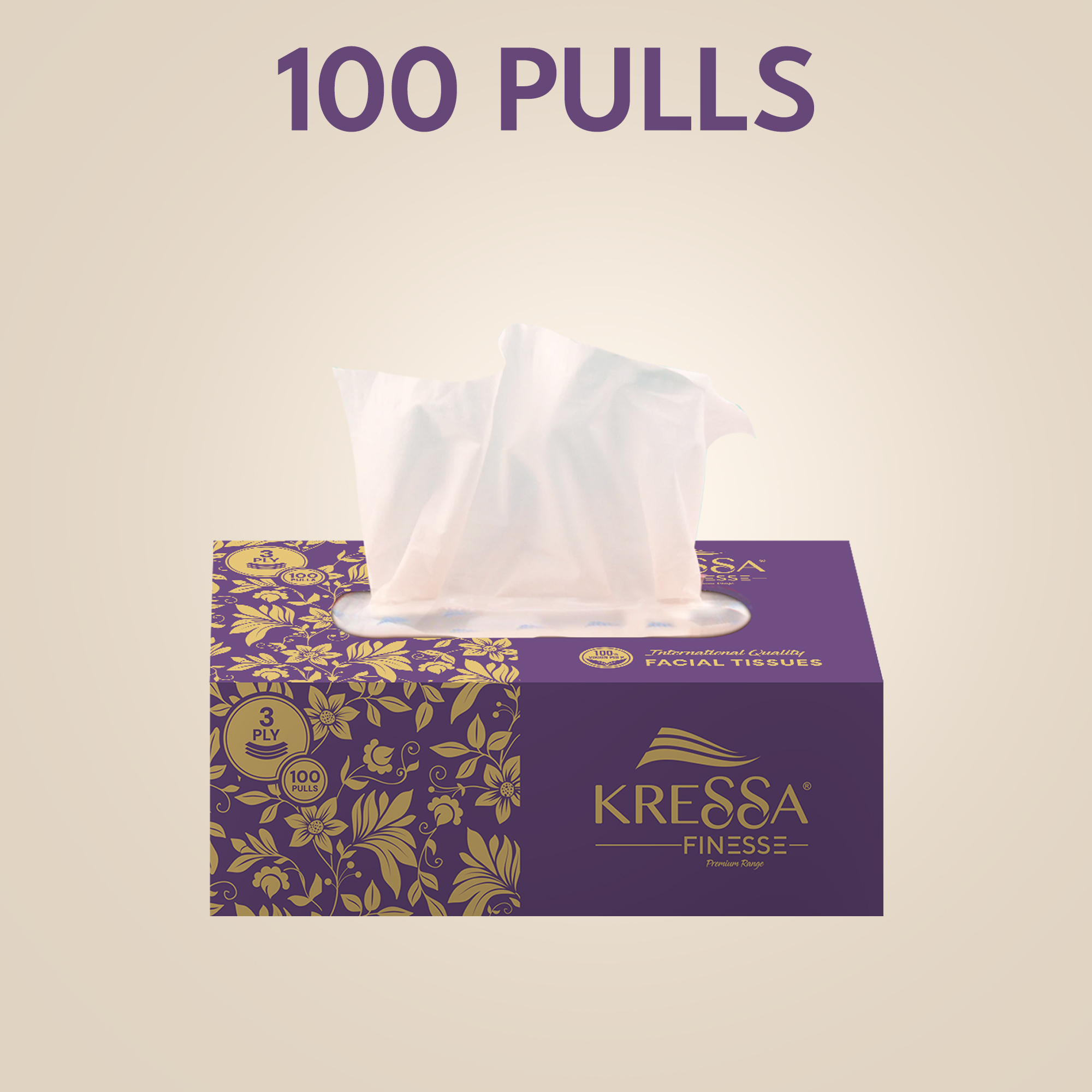 Kressa Premium Ultrasoft 3Ply Face Tissue Box, 100 Pulls Per Box - image 2