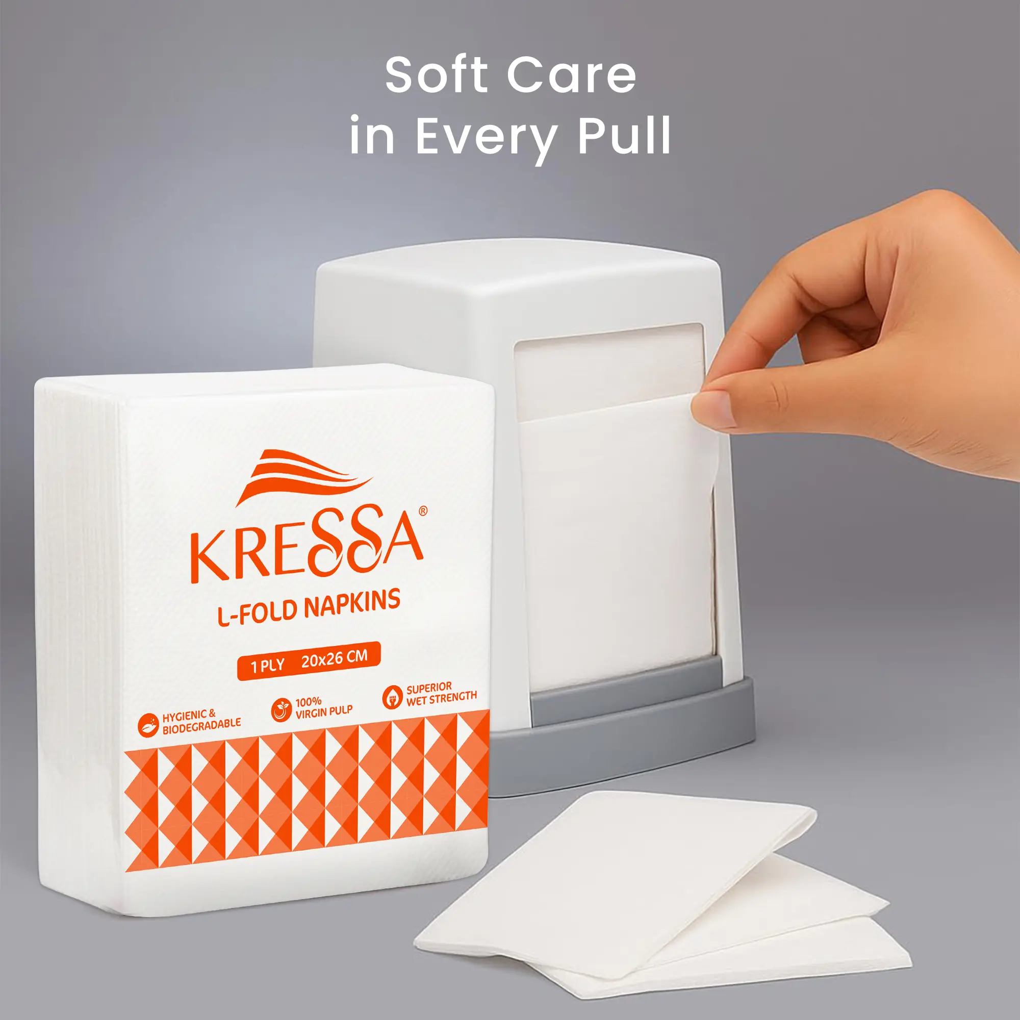 Kressa L-Fold Tissue Paper Hand Towels, 100 Pulls Per Pack - image 2