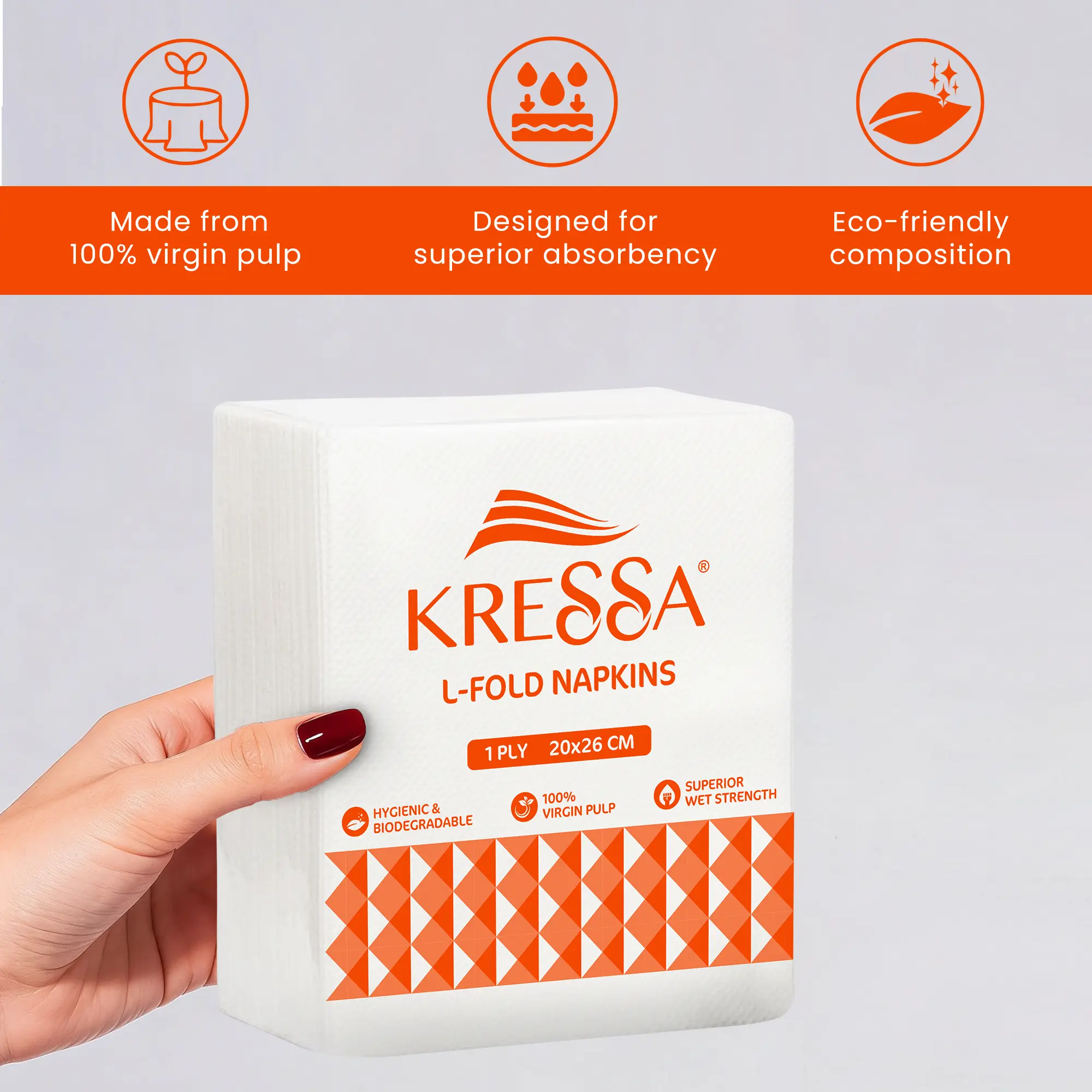 Kressa L-Fold Tissue Paper Hand Towels, 100 Pulls Per Pack - image 6