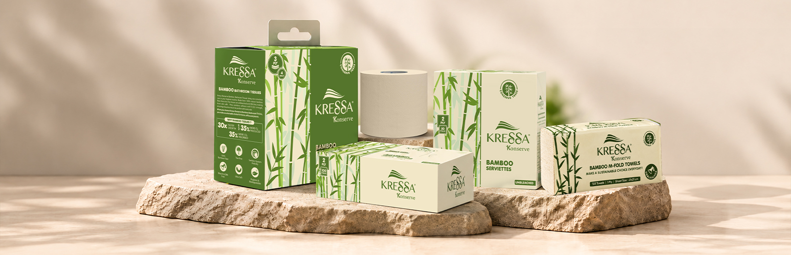 Kressa bamboo tissue, eco conscious living